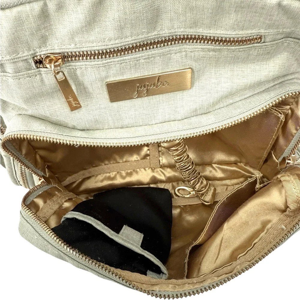 Jujube Be Prepared Diaper Bag Gray Gold Hardware Large Capacity Travel Tote